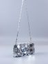 Sequin Decor Square Bag, Perfect Bride Purse For Wedding, Prom & Party Events