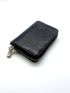 Litchi Embossed Zipper Around Card Holder