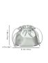 Metallic Drawstring Design Bucket Bag