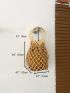 Mini Drawstring Design Double Handle Bucket Bag