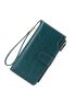 Snap Button Long Wallet With Wristlet