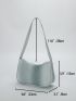 Geometric Embossed Zipper Hobo Bag