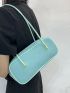 Neon Blue Litchi Embossed Square Bag