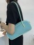 Neon Blue Litchi Embossed Square Bag