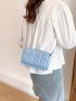 Mini Minimalist Textured Chain Flap Square Bag