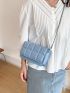 Mini Minimalist Textured Chain Flap Square Bag