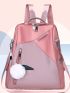 Two Tone Functional Backpack With Bag Charm