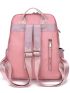 Two Tone Functional Backpack With Bag Charm