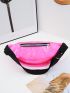 2pcs Medium Fanny Pack Holographic Adjustable Strap For Daily