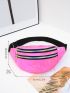 Neon-Pink Holographic Waist Bag