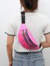 Neon-Pink Holographic Waist Bag