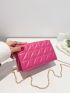 Mini Neon Pink Embossed Detail Flap Square Bag