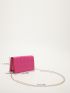 Mini Neon Pink Embossed Detail Flap Square Bag