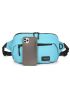 Neon Blue Letter Patch Decor Waist Bag