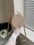 Mini Argyle Quilted Top Handle Circle Bag