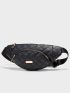 Metal Decor Argyle Quilted Fanny Pack