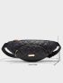 Metal Decor Argyle Quilted Fanny Pack