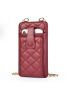 Geometric Quilted Detail Chain Phone Wallet