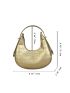 Metallic Crocodile Embossed Hobo Bag Stylish Crescent Purses