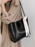 Minimalist Shoulder Tote Bag With Inner Pouch