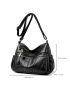 Litchi Embossed Multi Zipper Hobo Bag