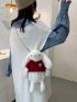 Mini Patch Decor Fluffy Rabbit Design Chain Novelty Bag