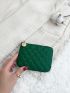 Litchi Embossed Quilted Coin Purse