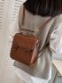 Mini Minimalist Buckle Decor Flap Backpack