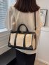 Two Tone Top Handle Bag