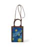 X Van Gogh INSPIRED MINI GRAPHIC DOUBLE HANDLE SQUARE BAG