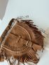 Vintage Fringe Design Hobo Bag