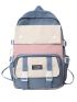 Colorblock Letter Patch Functional Backpack