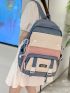 Colorblock Letter Patch Functional Backpack