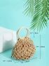 Mini Ring Handle Crochet Bag With Inner Pouch