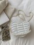 Mini Faux Pearl Beaded Heart Shaped Novelty Bag