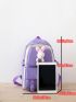 4pcs Fuzzy Rabbit Decor Functional Backpack Set