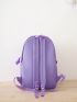 4pcs Fuzzy Rabbit Decor Functional Backpack Set