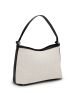 Contrast Binding Linen Baguette Bag With Inner Pouch