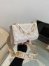 Mini Argyle Quilted Chain Decor Flap Square Bag