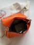 Neon Orange Flap Chain Ruched Bag