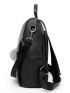 Two Tone Litchi Embossed Classic Backpack With Bag Charm