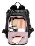 Two Tone Litchi Embossed Classic Backpack With Bag Charm