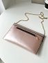 Metal Decor Chain Flap Square Bag