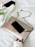 Metal Decor Chain Flap Square Bag