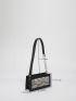 Snakeskin Embossed Chain Square Bag