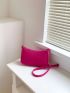 Neon Pink Chain Decor Felt Square Bag