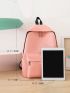 4pcs Minimalist Zipper Functional Backpack Set