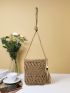 Mini Tassel Decor Straw Bag