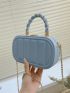 Mini Neon Blue Twist Top Handle Chain Box Bag