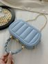 Mini Neon Blue Twist Top Handle Chain Box Bag